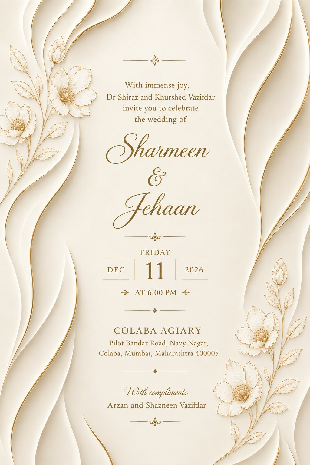 Sharmeen & Jehaan Wedding Invitation
